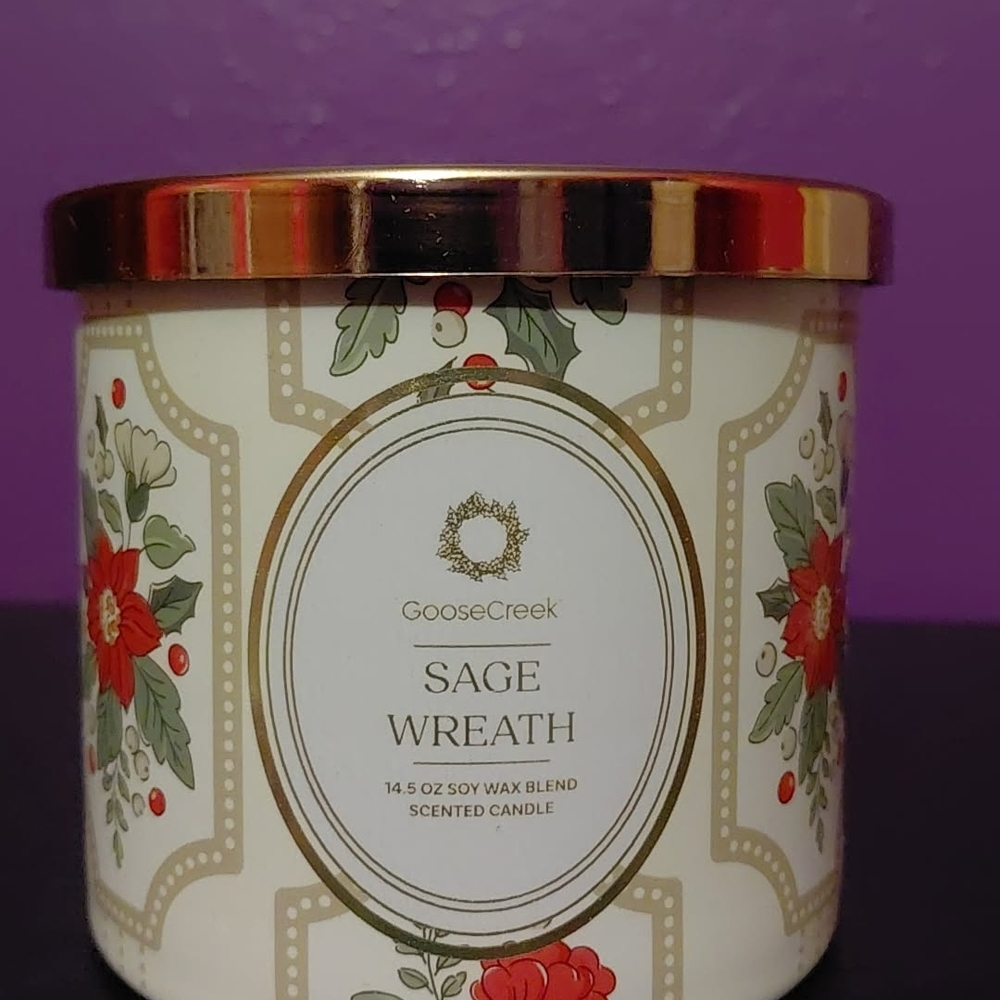 Goose Creek Sage Wreath 3 Wick Candle